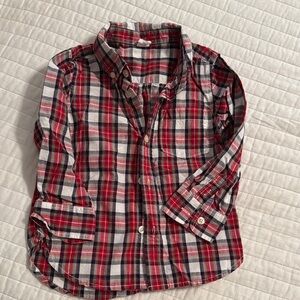 Plaid Kids Shirt - Red and White